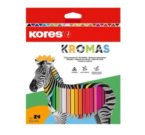 Pastelky KORES KROMAS trojhranné 24ks Cenový Hit